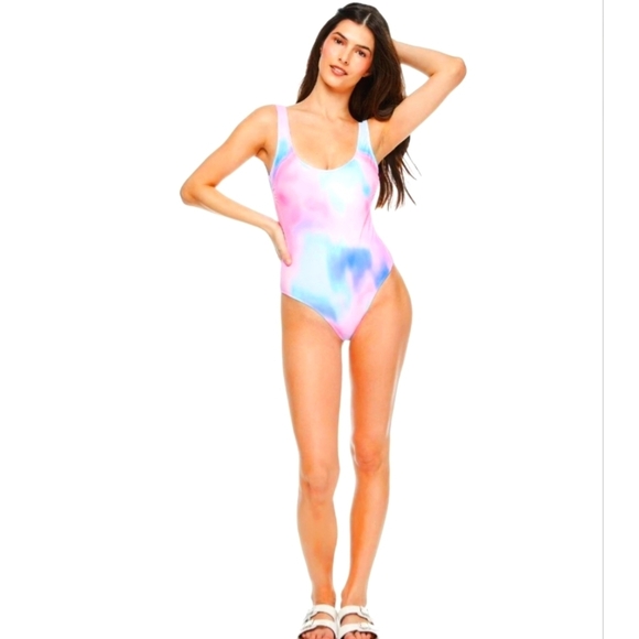 ❤️ No Boundaries Swimsuit Tie-Dye One Piece Bathing Suit Pink Blue NWT - Picture 15 of 15